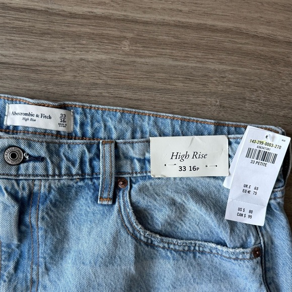 NWT Abercrombie & Fitch Blue Light Wash Denim Midi Skirt Size 16 - Picture 3 of 5